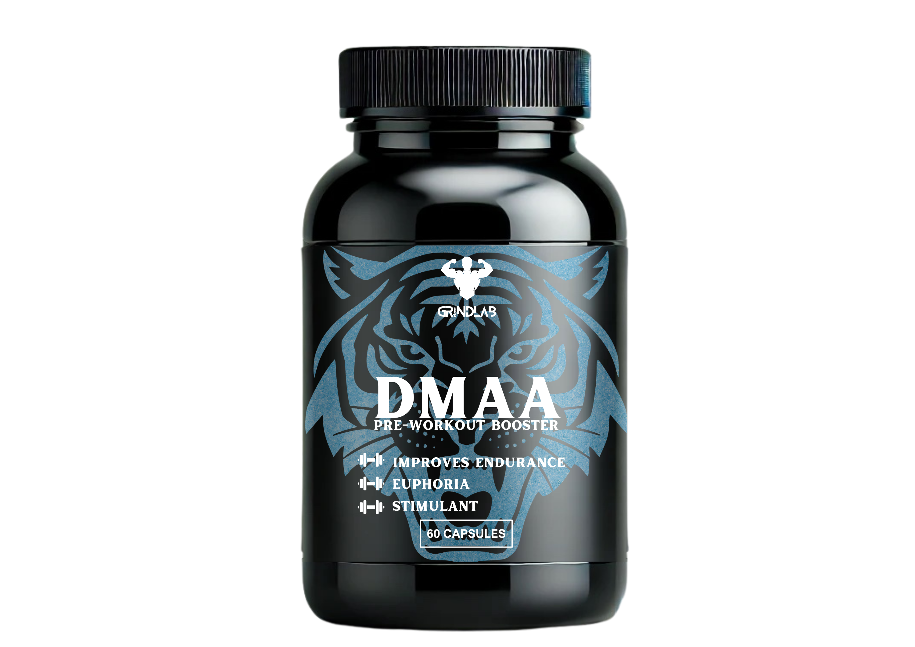 GrindLab DMAA Pre-Workout Booster – Intense Energy & Focus Formula (60 Capsules)