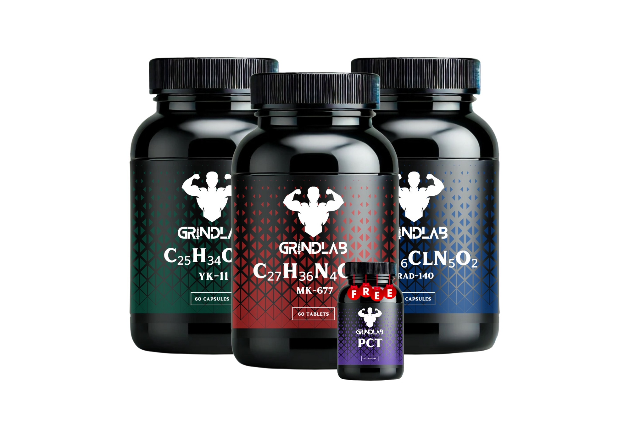 GrindLab Trio Bundle - MK-677 | YK-11 | RAD-140 | FREE PCT INCLUDED