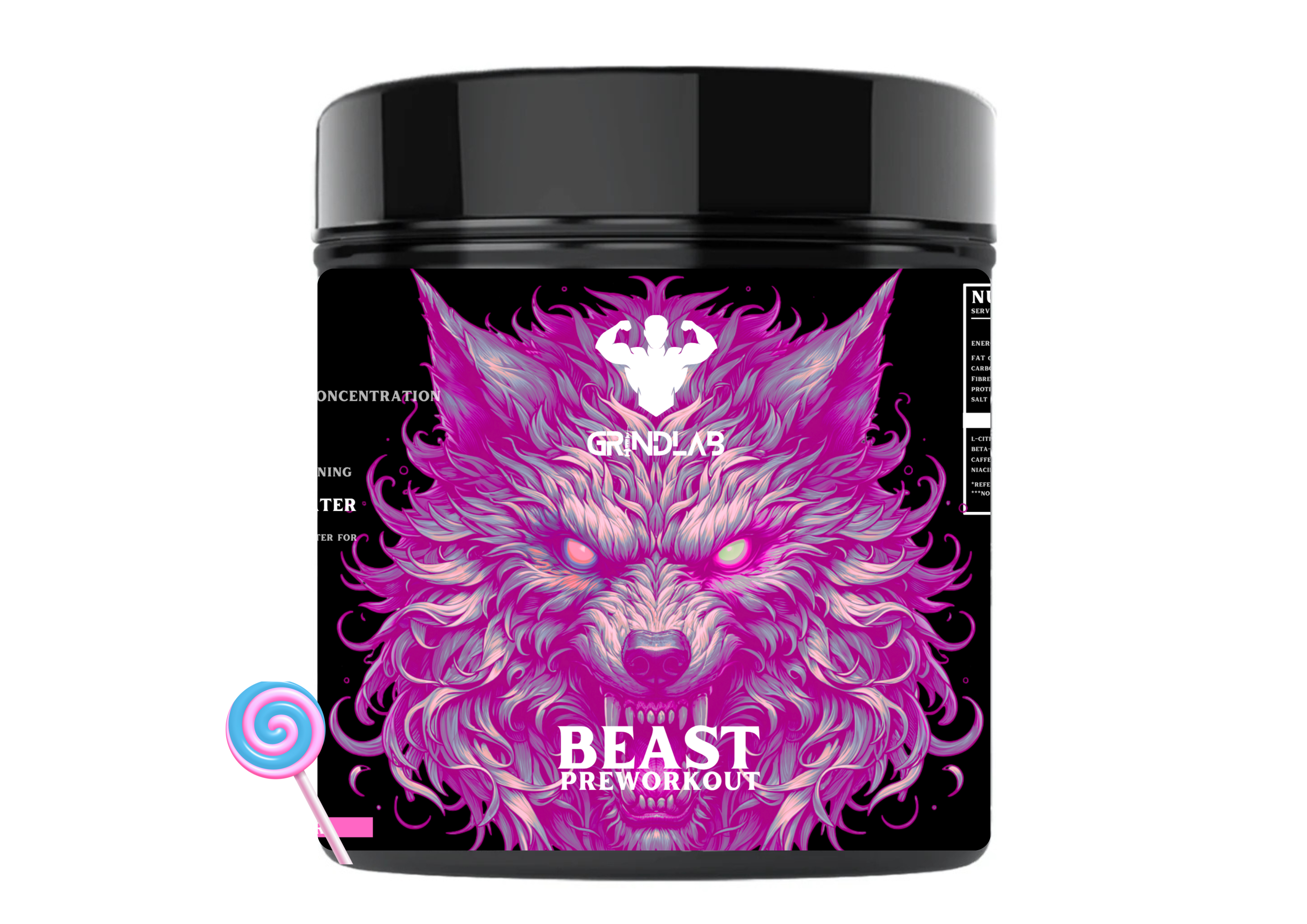 GrindLab BEAST Pre-Workout – Extreme Energy & Focus Formula (Multiple Flavours) 150g
