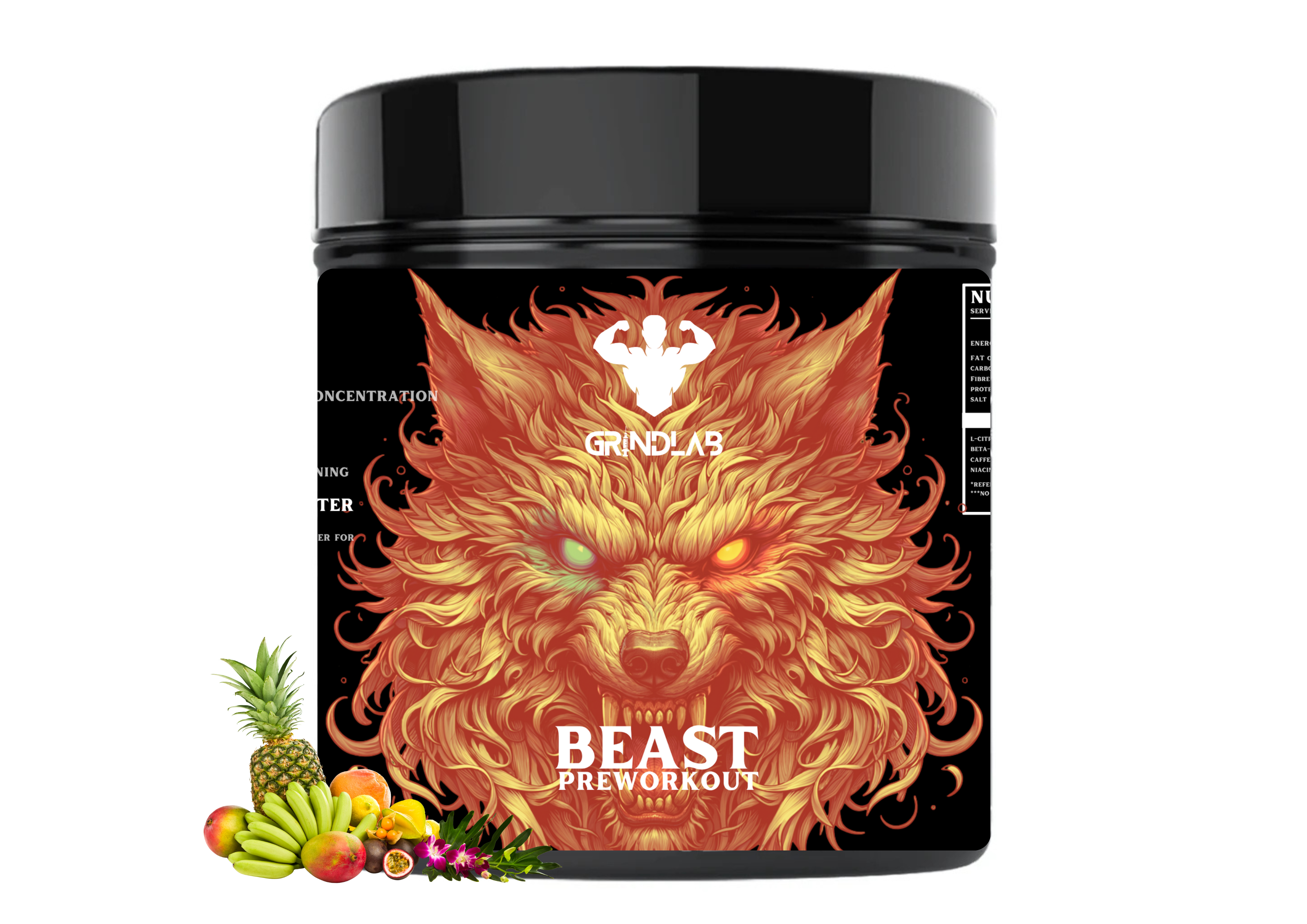 GrindLab BEAST Pre-Workout – Extreme Energy & Focus Formula (Multiple Flavours) 150g