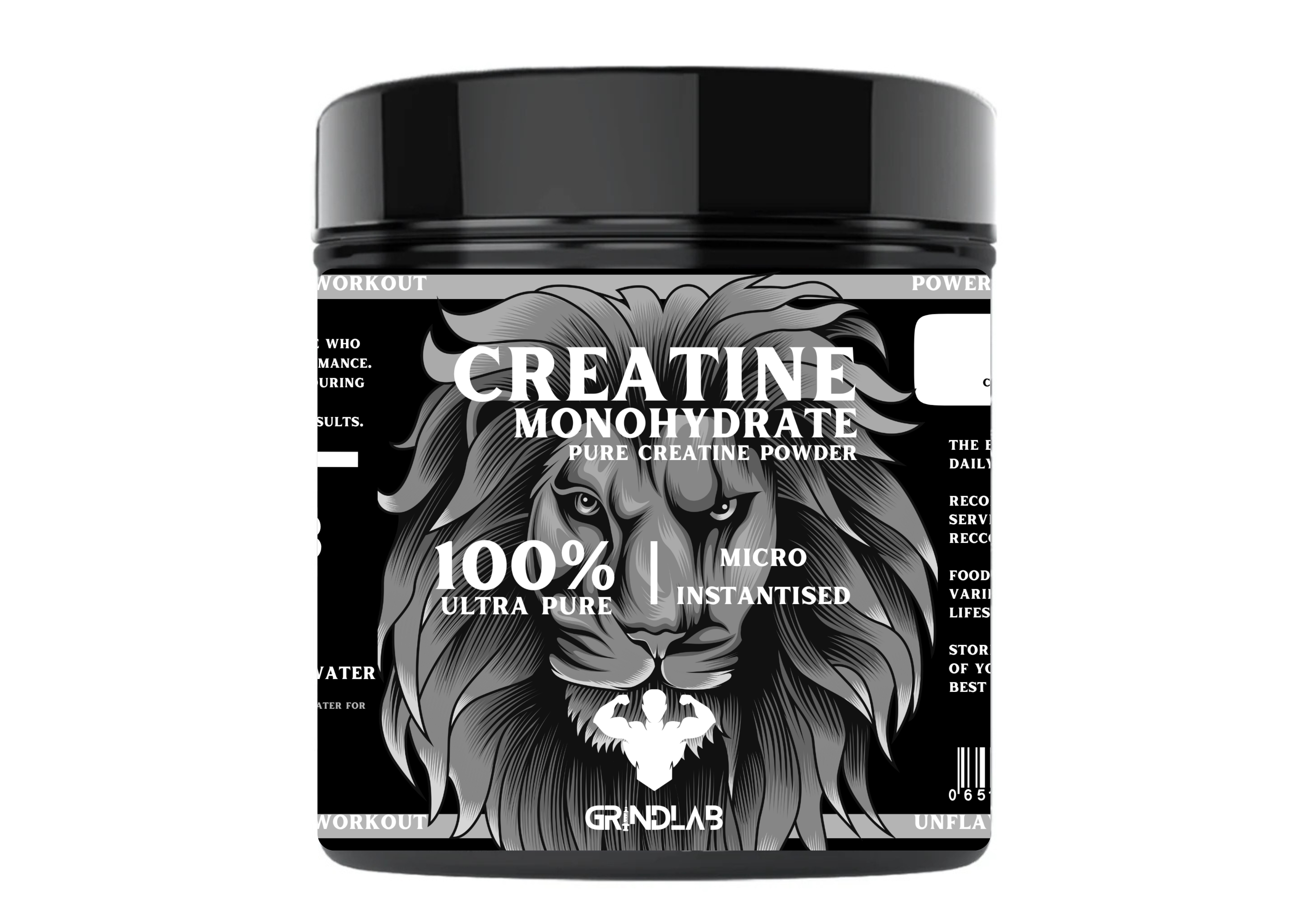 GrindLab Creatine Monohydrate –  100% Ultra Pure & Micro-Instantiated (Multiple Flavours) 250g