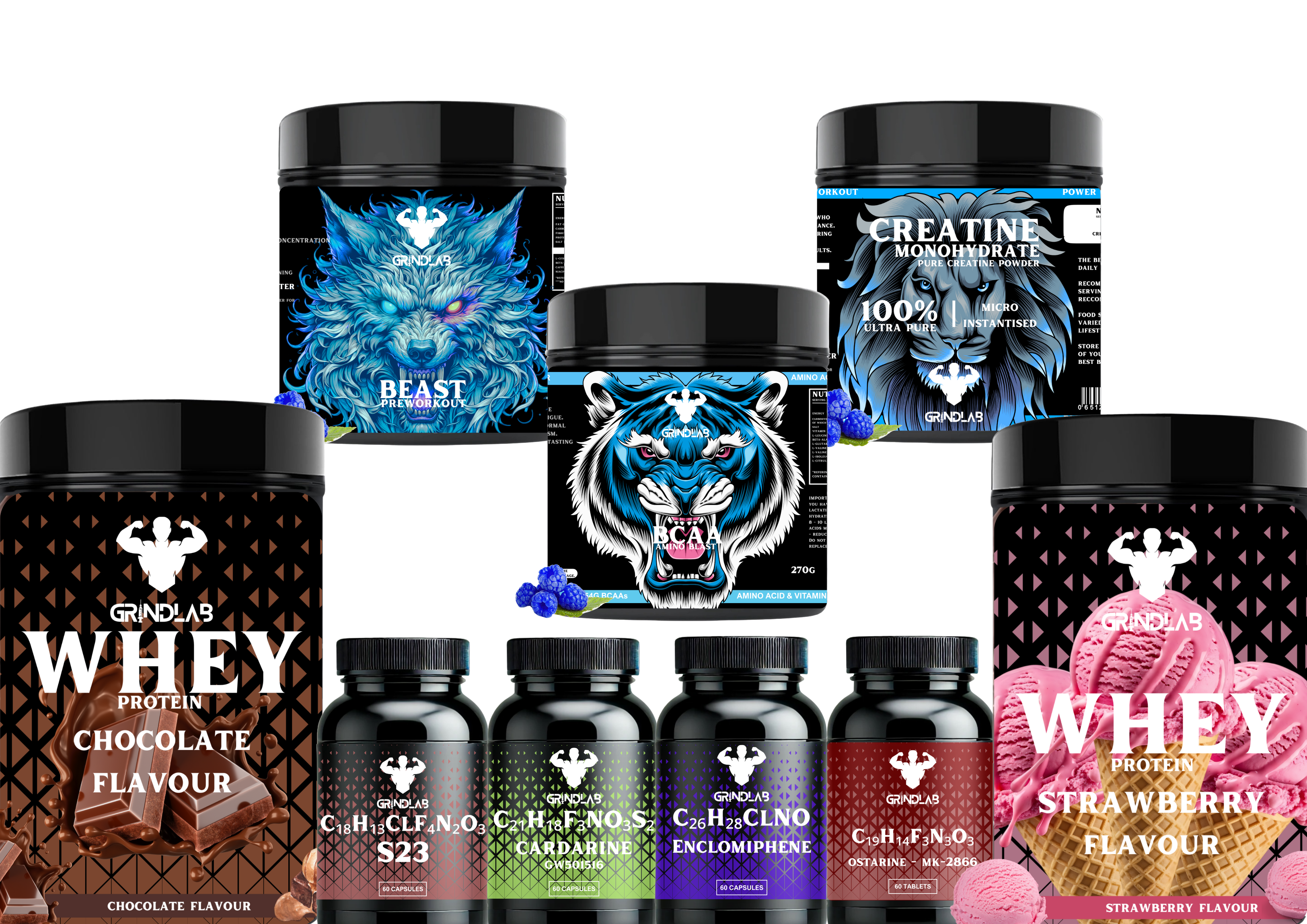 GrindLab Elite Cutting Bundle | S-23, GW-501516, MK-2866 & Enclomiphene | Performance Stack