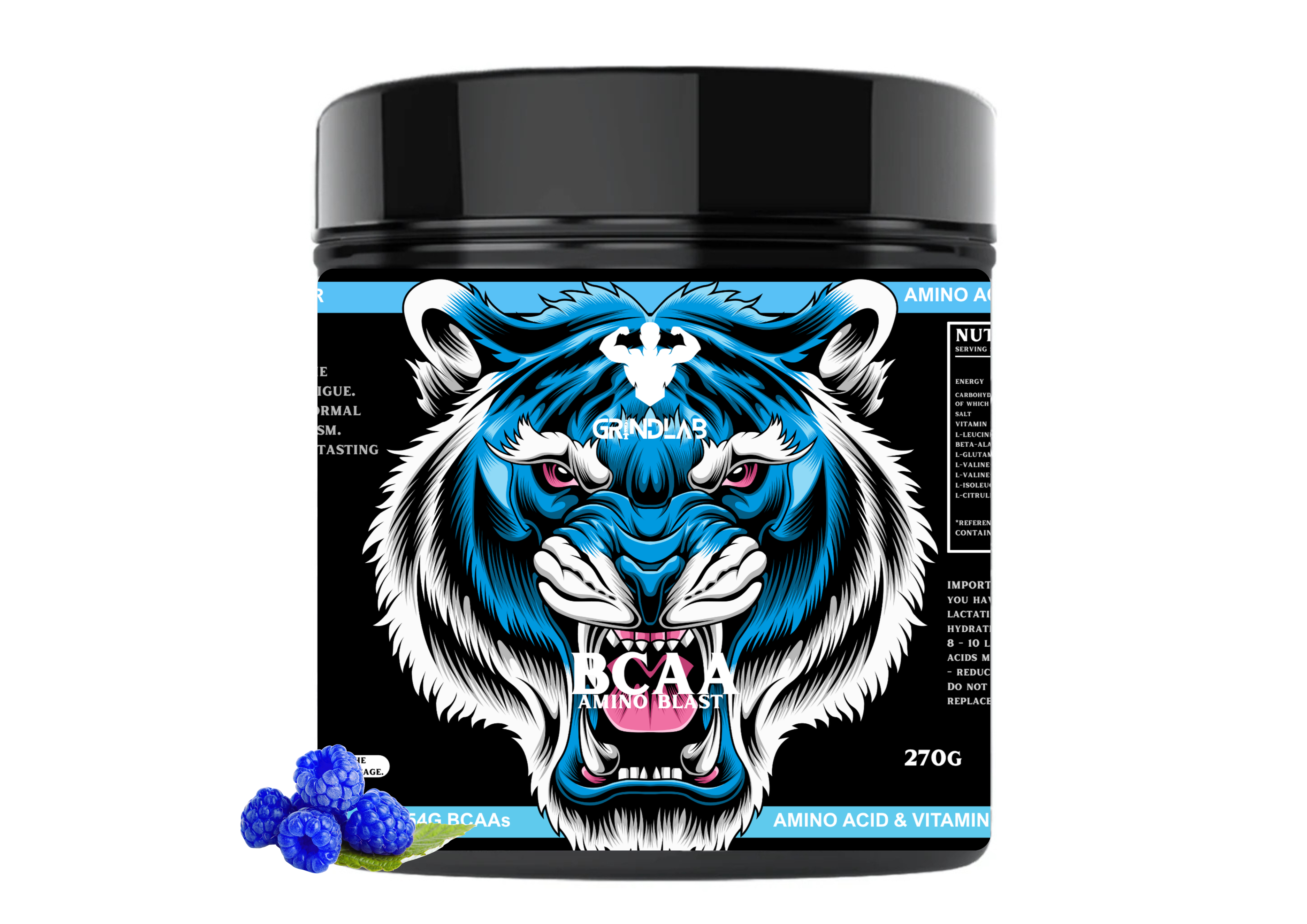 GrindLab BCAA Amino Blast – Amino Acid & Vitamin Complex (Multiple Flavours) 270g