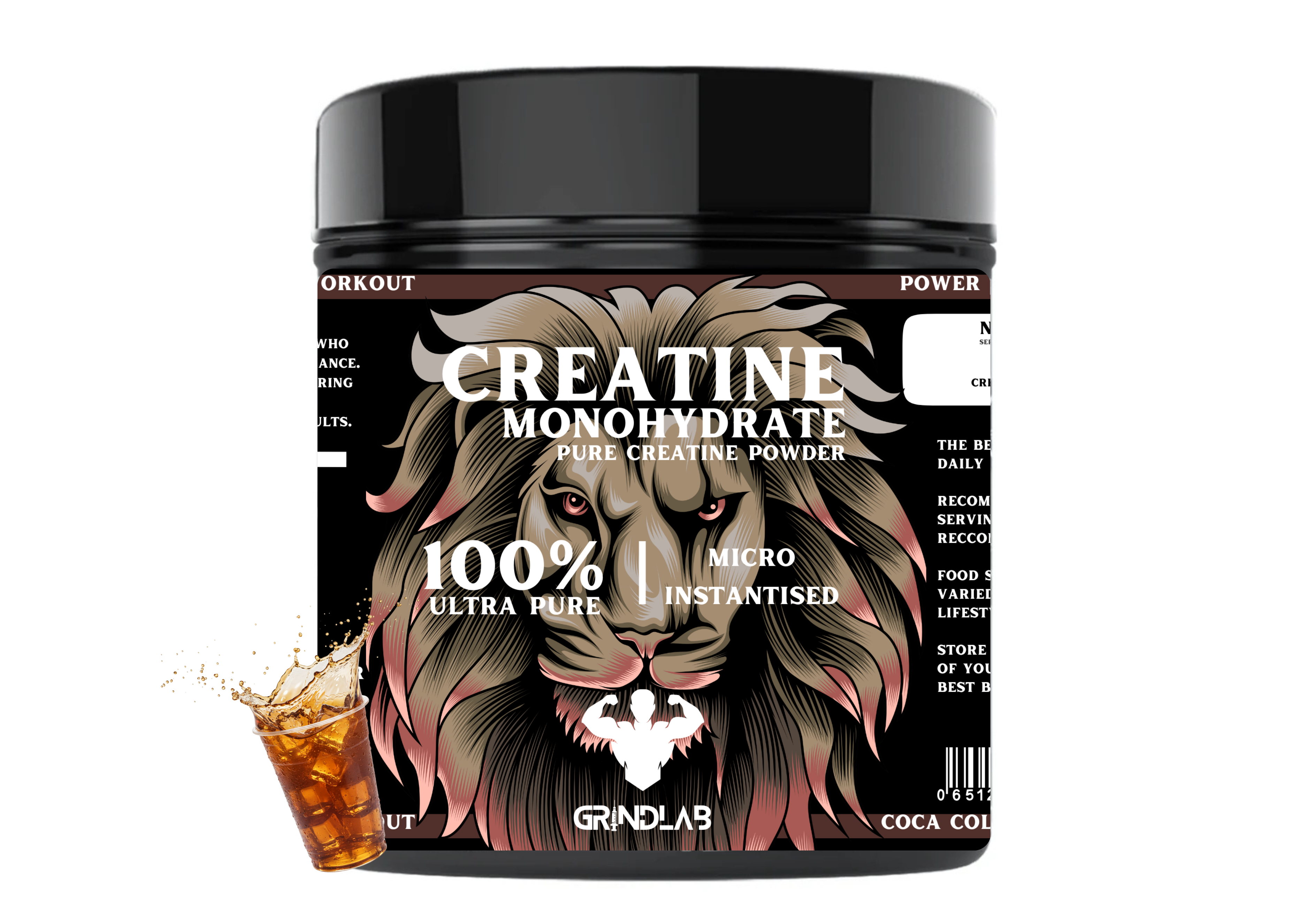 GrindLab Creatine Monohydrate –  100% Ultra Pure & Micro-Instantiated (Multiple Flavours) 250g