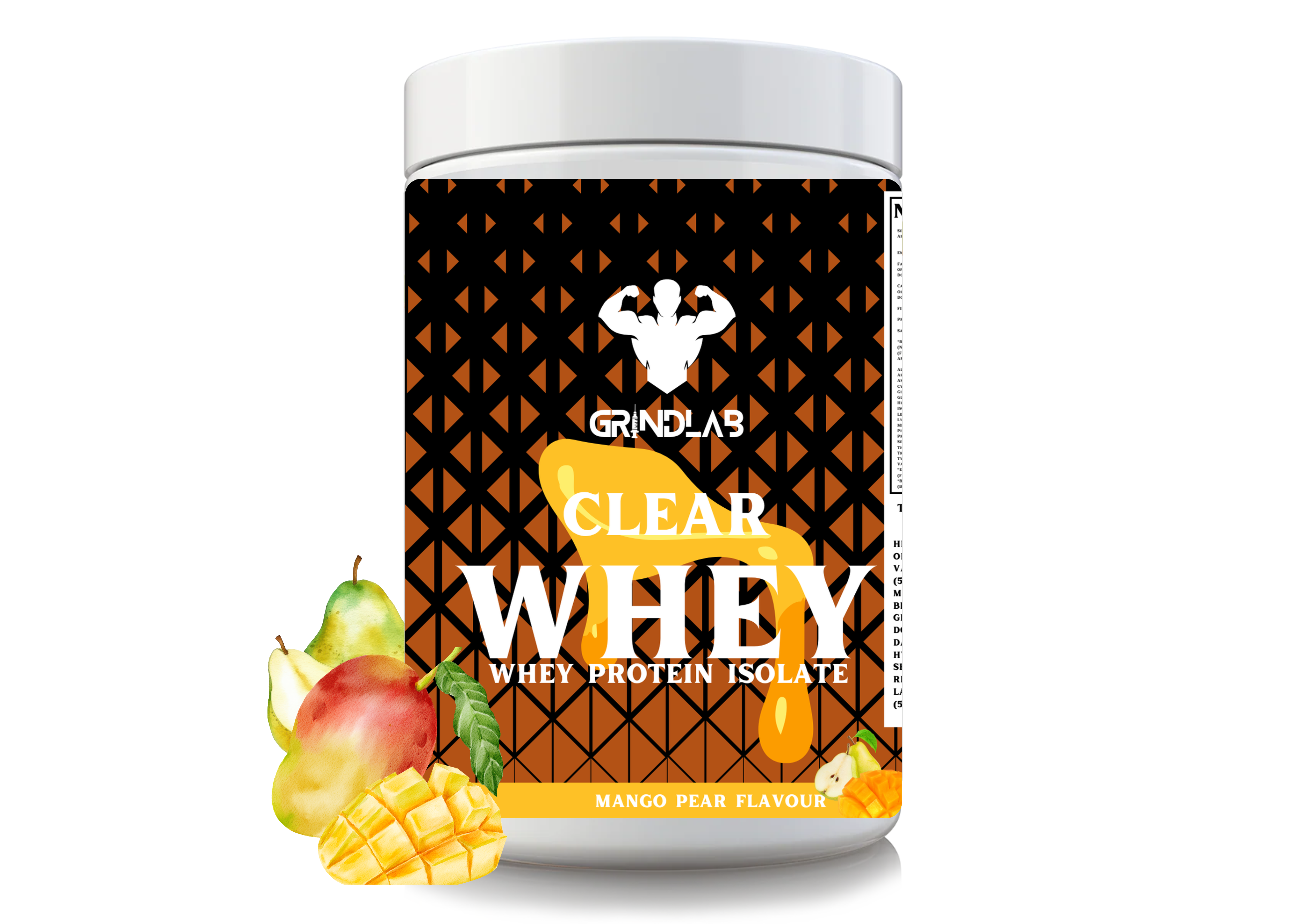 GrindLab Clear Whey Protein Isolate – Mango Pear Flavour (500g)