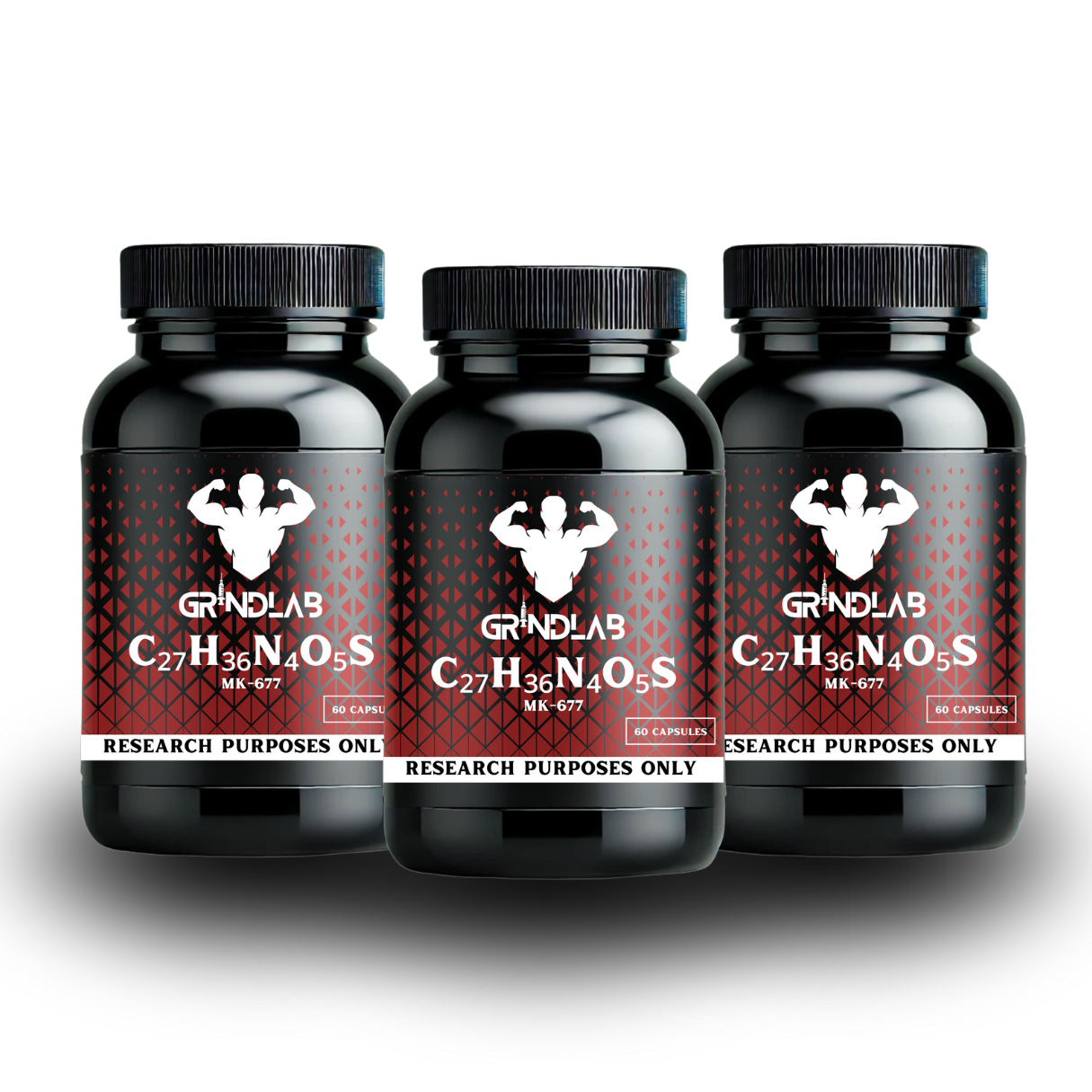 GrindLab MK-677 MEGA STACK | 3 BOTTLES (60 CAPS EACH, 10MG)