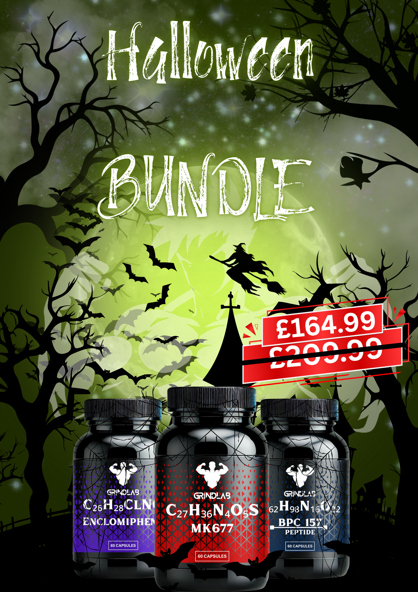 Haloween Bundle:  MK-677 25mg | Enclomiphene 25mg | BPC-157 1000mg